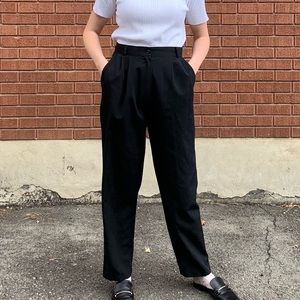 Black high-waisted dress pants